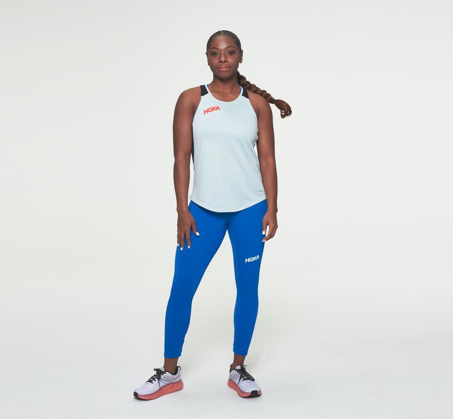 Hoka One One Performance Tank Top Dam - Blå/Svarta - FWSRC-0497